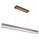 Asscher Linear Pendant - Burnished Bronze / Clear Cast Glass