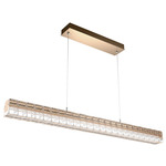 Asscher Linear Pendant - Novel Brass / Clear Cast Glass