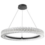 Asscher Chandelier - Matte Black / Clear Cast Glass