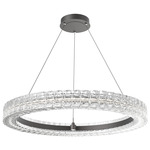 Asscher Chandelier - Graphite / Clear Cast Glass