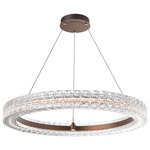 Asscher Chandelier - Burnished Bronze / Clear Cast Glass