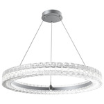 Asscher Chandelier - Classic Silver / Clear Cast Glass