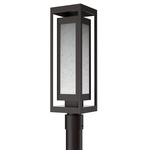 Double Box Outdoor Post Light - Statuary Bronze / Frosted Seeded
