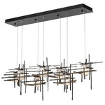 Tura Linear Multi Light Pendant - Dark Smoke / Seeded Clear