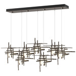 Tura Linear Multi Light Pendant - Bronze / Cast Glass