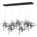 Tura Linear Multi Light Pendant - Black / Cast Glass