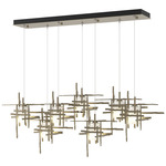 Tura Linear Multi Light Pendant - Soft Gold / Cast Glass