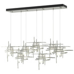 Tura Linear Multi Light Pendant - Sterling / Cast Glass