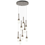 Link Round Multi Light Pendant - Bronze / Clear Bubble