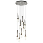 Link Round Multi Light Pendant - Dark Smoke / Clear Bubble