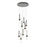 Link Round Multi Light Pendant - Black / Clear Bubble