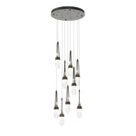Link Round Multi Light Pendant - Oil Rubbed Bronze / Clear w/White Threading