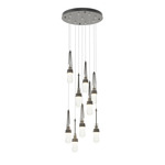 Link Round Multi Light Pendant - Natural Iron / Clear Bubble