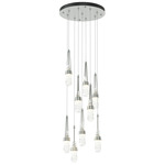 Link Round Multi Light Pendant - Vintage Platinum / Clear with White Threading