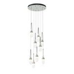 Link Round Multi Light Pendant - Vintage Platinum / Clear with White Threading