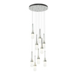 Link Round Multi Light Pendant - Vintage Platinum / Clear Bubble