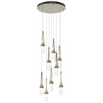 Link Round Multi Light Pendant - Soft Gold / Clear with White Threading