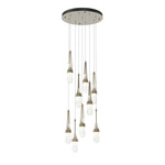 Link Round Multi Light Pendant - Soft Gold / Clear with White Threading