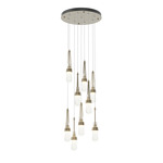 Link Round Multi Light Pendant - Soft Gold / Clear Bubble