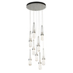 Link Round Multi Light Pendant - Sterling / Clear with White Threading