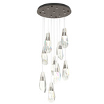 Luma Round Multi Light Pendant - Bronze / Crystal