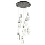 Luma Round Multi Light Pendant - Dark Smoke / Crystal