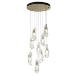 Luma Round Multi Light Pendant - Black / Crystal