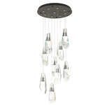 Luma Round Multi Light Pendant - Natural Iron / Crystal