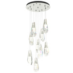 Luma Round Multi Light Pendant - Sterling / Crystal