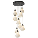 Mobius Round Multi Light Pendant - Black / Spun Frost