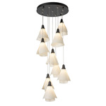 Mobius Round Multi Light Pendant - Black / Spun Frost