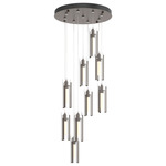 Exos 9 Light Multi Light Pendant - Bronze / Clear