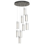 Exos 9 Light Multi Light Pendant - Natural Iron / Opal