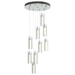 Exos 9 Light Multi Light Pendant - Vintage Platinum / Clear