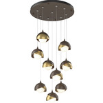 Brooklyn Multi Light Pendant - Bronze / Modern Brass