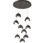 Brooklyn Multi Light Pendant - Dark Smoke / Natural Iron