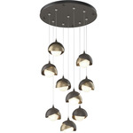 Brooklyn Multi Light Pendant - Dark Smoke / Soft Gold