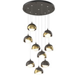 Brooklyn Multi Light Pendant - Dark Smoke / Modern Brass