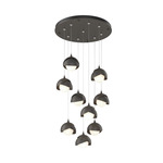 Brooklyn Multi Light Pendant - Dark Smoke / Natural Iron