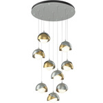 Brooklyn Multi Light Pendant - Vintage Platinum / Modern Brass