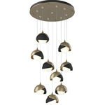 Brooklyn Multi Light Pendant - Soft Gold / Black