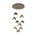 Brooklyn Multi Light Pendant - Soft Gold / Dark Smoke