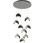 Brooklyn Multi Light Pendant - Sterling / Black