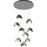 Brooklyn Multi Light Pendant - Sterling / Natural Iron