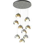 Brooklyn Multi Light Pendant - Sterling / Modern Brass