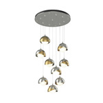 Brooklyn Multi Light Pendant - Sterling / Modern Brass