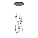 Link Round Multi Light Pendant - Bronze / Clear