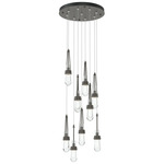 Link Round Multi Light Pendant - Dark Smoke / Clear