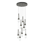 Link Round Multi Light Pendant - Dark Smoke / Clear