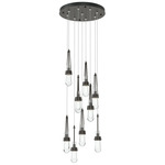 Link Round Multi Light Pendant - Oil Rubbed Bronze / Clear